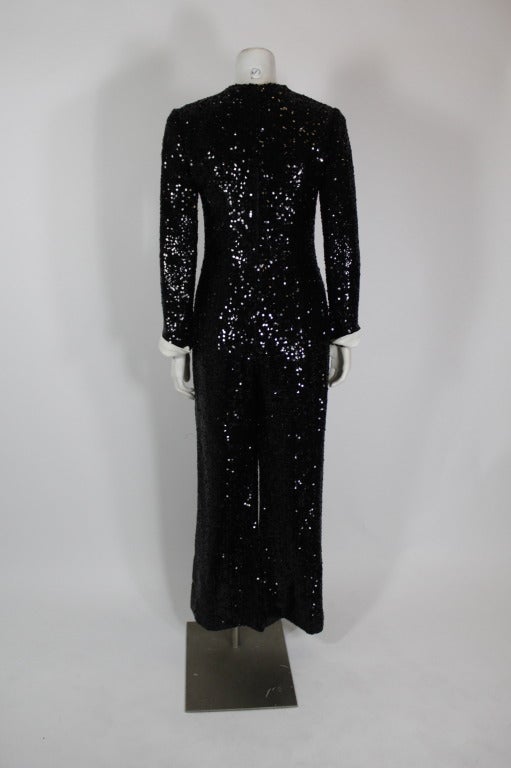 black sequin tuxedo dress