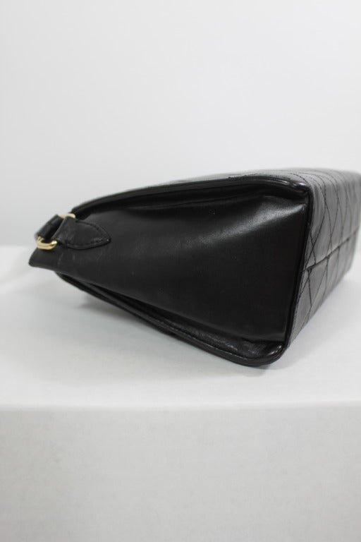 Chanel Black Leather Quilt-Stitched Shoulder Bag 1