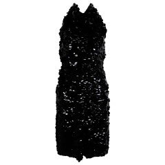 1960s Donald Brooks Black Paillette Halter Dress