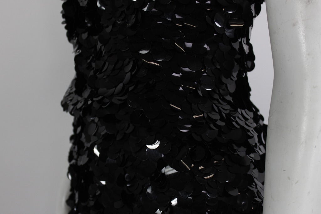 1960s Donald Brooks Black Paillette Halter Dress 4