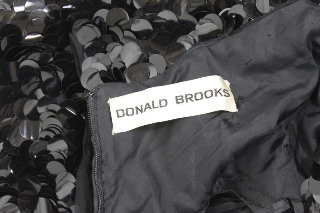 1960s Donald Brooks Black Paillette Halter Dress 5