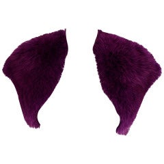 Vintage Bellville Sassoon Electric Purple Fox Fur Capelet