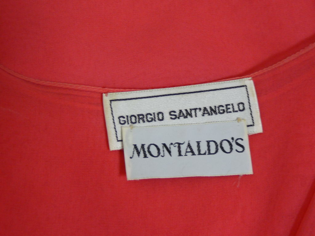 Sant'Angelo 1970s Pink Layered Silk Chiffon Dress For Sale 4