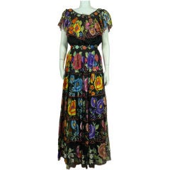 Retro Traditional Mexican Hand Embroidered Polychrome Wedding Ensemble