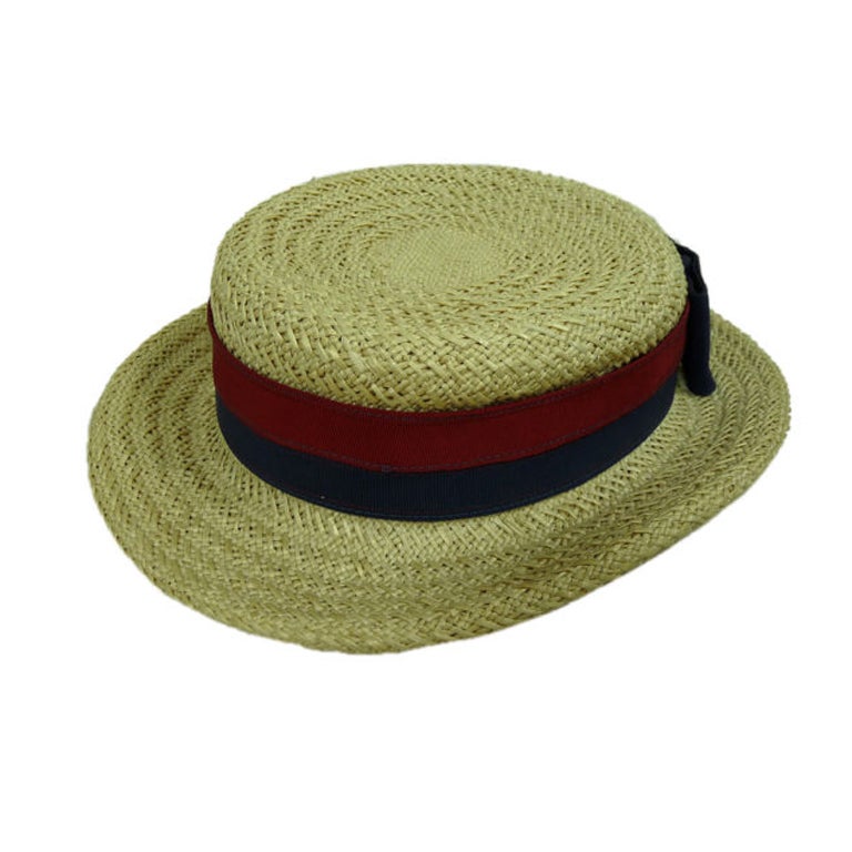 Chanel Straw Boater Hat