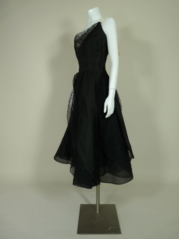 Women's Elizabeth Arden 1950's Silk Organza & Lace Petal Gown For Sale
