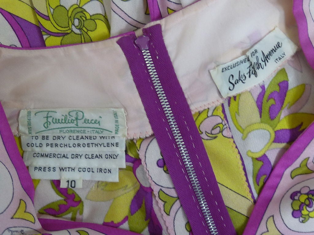 Pucci Pleated Floral Print Silk Dress 7