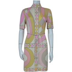 Vintage Pucci Bold Geometric Print Silk Dress