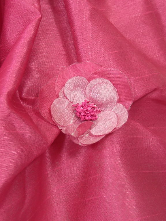 Loris Azzaro 1980s Pink Silk Cocktail Dress For Sale 3