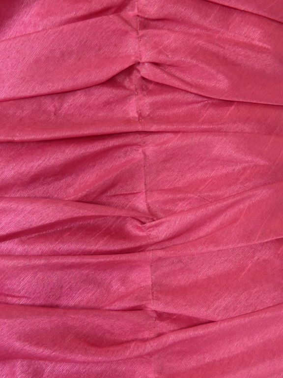 Loris Azzaro 1980s Pink Silk Cocktail Dress For Sale 4