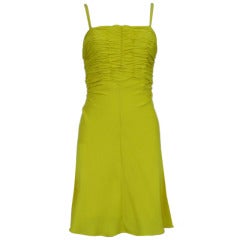 Versace Couture Yellow Silk Cocktail Dress