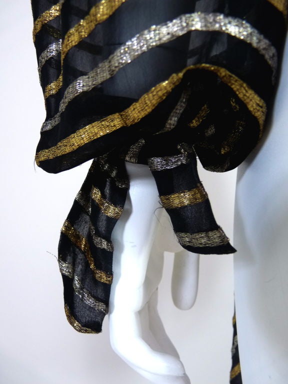 1930's Metallic Lamé and Silk Striped Blouse 4