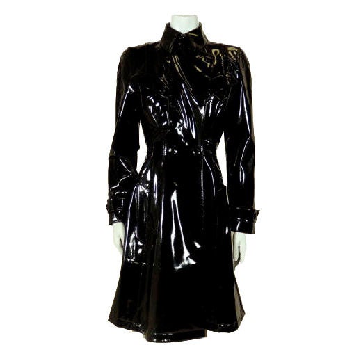 Thierry Mugler Black Vinyl Trenchcoat