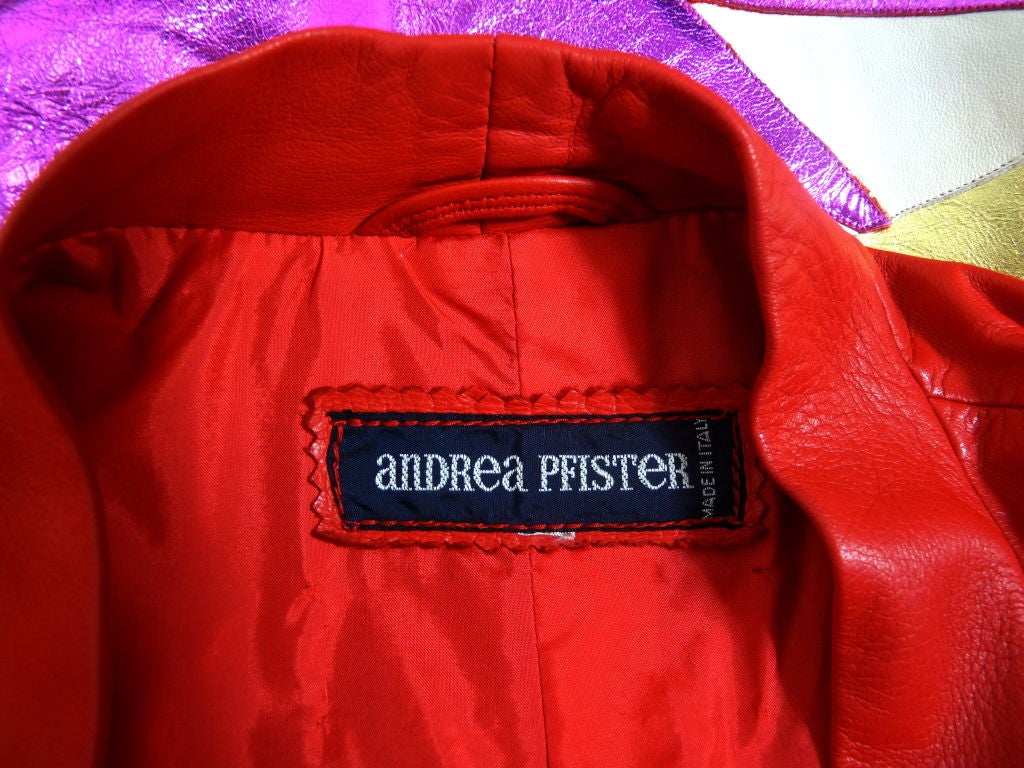 Andrea Pfister Appliquéd  Leather Circus Themed Jacket 7