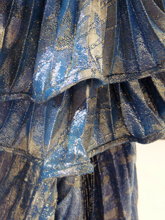 Ungaro Blue Metallic Gown For Sale 6