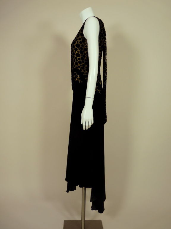 Women's 1920s Gold Lamé and Silk Velvet Gown For Sale