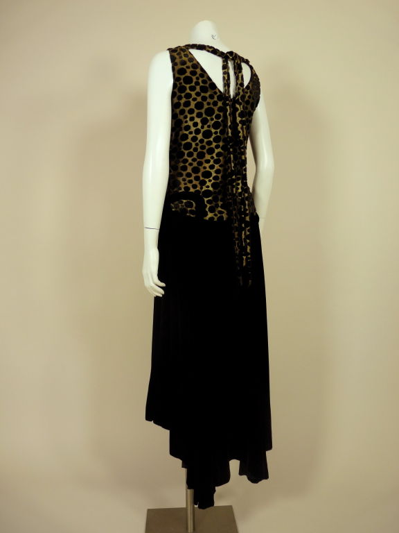1920s Gold Lamé and Silk Velvet Gown For Sale 2