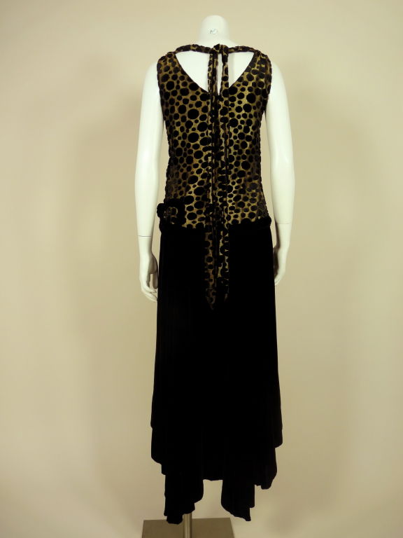 1920s Gold Lamé and Silk Velvet Gown For Sale 3
