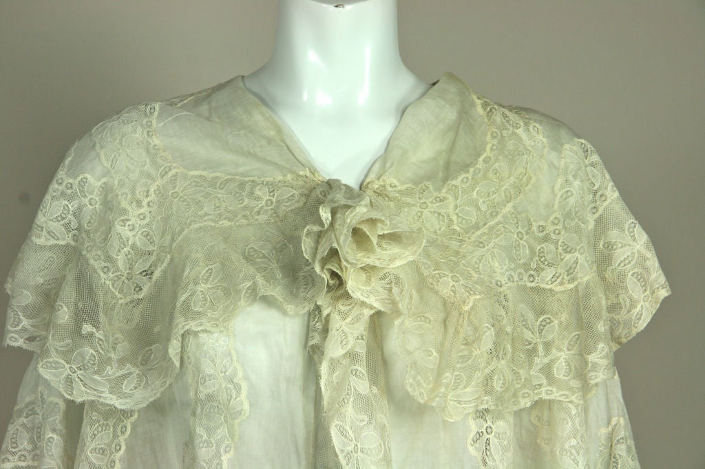 Edwardian Cotton Batiste and Lace Jacket