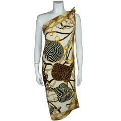 Gucci Printed Silk Dress + Scarf