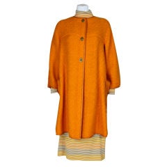 Vintage Bonnie Cashin Orange Coat and Dress Ensemble