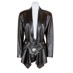 Issey Miyake Leather Jacket w/Stud Detail