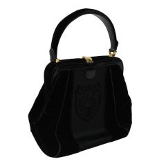 1950's Black Cut Velvet Handbag