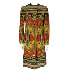 Retro Bill Blass Printed Tapestry Coat