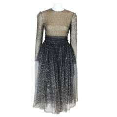 Trigere Silk Tulle and Glitter Ensemble