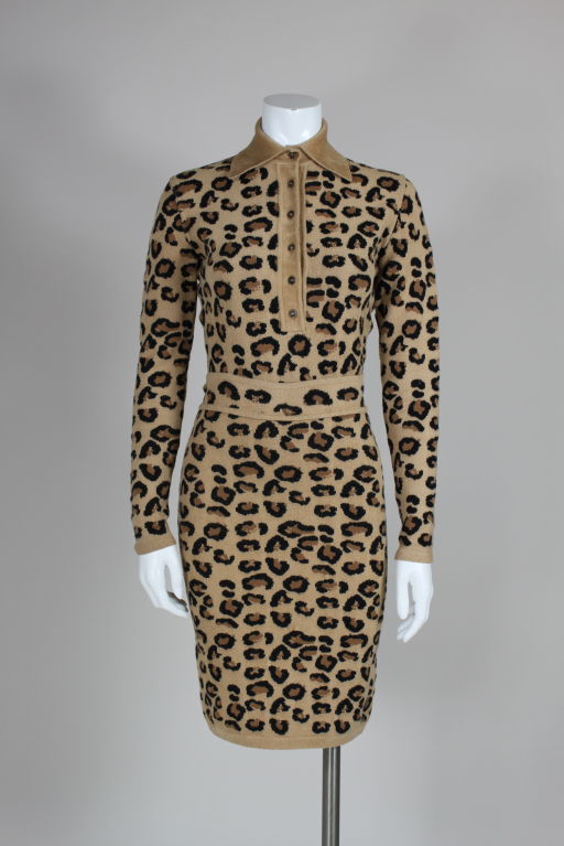Alaia Knit Wool Leopard Ensemble