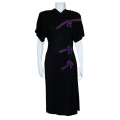 1940's Adrian Crepe Dress with Bows