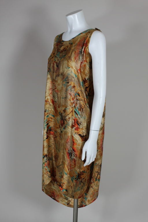 1920's Draped Gold Lamé Dress