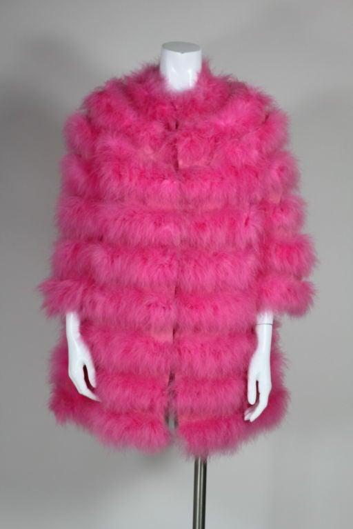 Don Loper Pink Maribou Coat