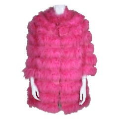 Don Loper Pink Maribou Coat