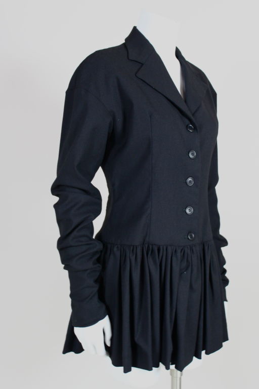 Black Dolce and Gabbana Blazer with Ruffle Hem & Extra Long Sleeves