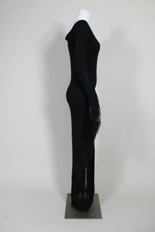 Women's 1970's Sant'Angelo Knit Fringed Dress For Sale
