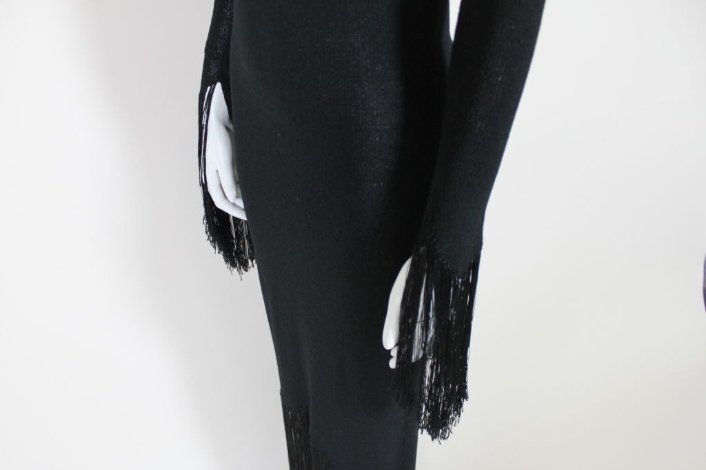 1970's Sant'Angelo Knit Fringed Dress For Sale 2