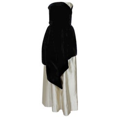 Lanvin Black and White Evening Gown