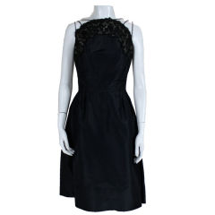 1950
s Gorgeous Silk Taffeta and Lace Cocktail Dress