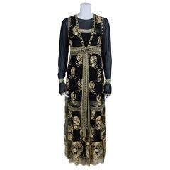 Chloe Embroidered Chiffon Gown with Vest