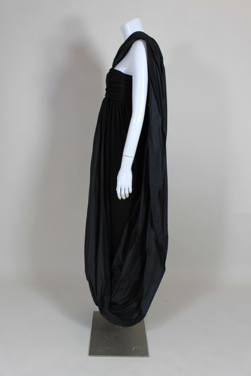 Women's Bill Blass Taffeta and Jersey Evening Gown