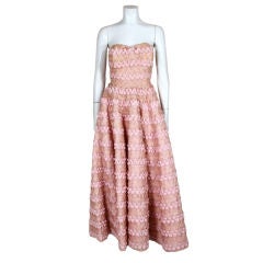 1950s Bubblegum Pink Raffia Gown