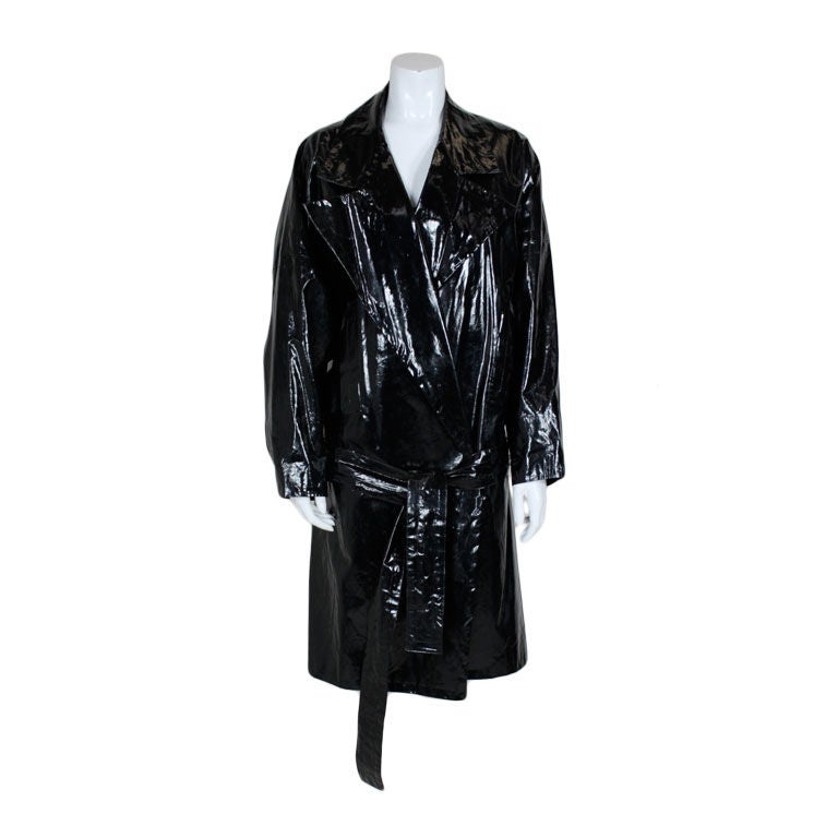 Yves Saint Laurent Rive Gauche Vinyl Trench Coat