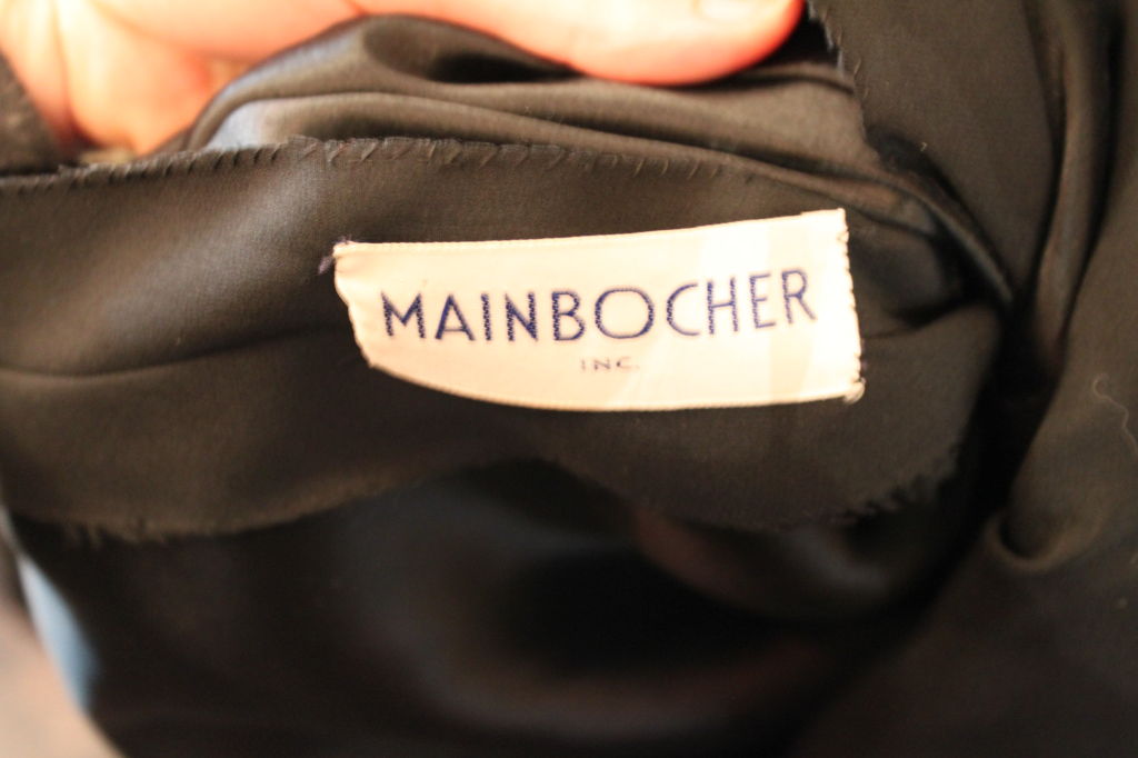 Mainbocher Silk Chiffon and Lace Cocktail Dress For Sale 6