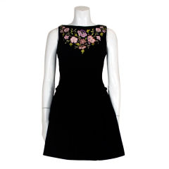 Christian Lacroix Embroidered Velvet Cocktail Dress