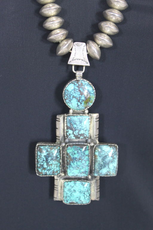Women's Tom Willeto Navajo Silver and Turquoise Necklace
