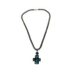 Retro Tom Willeto Navajo Silver and Turquoise Necklace