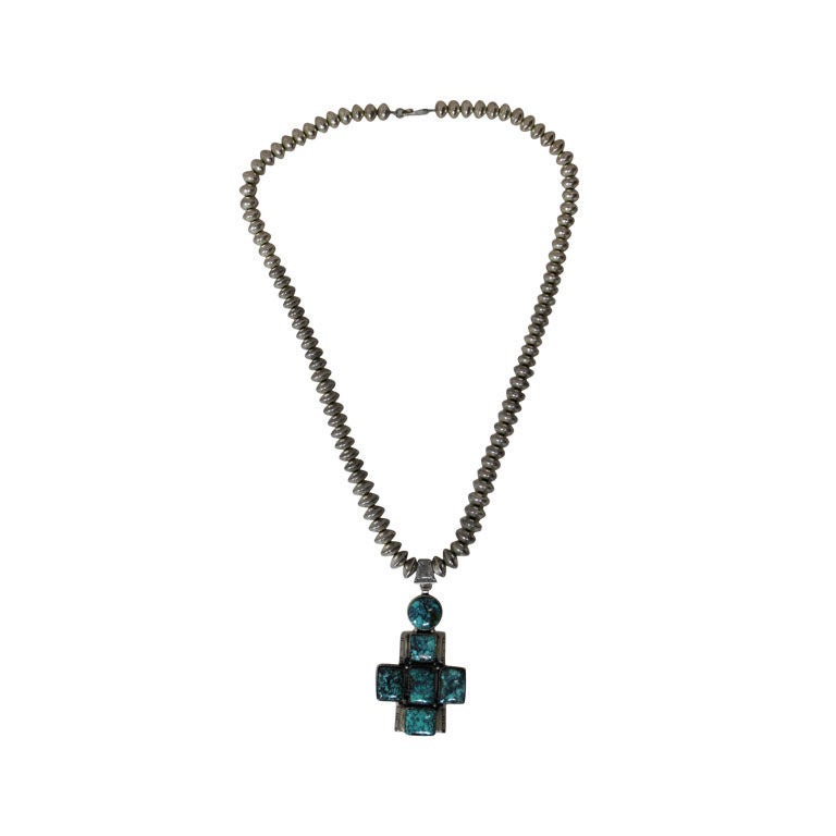 Tom Willeto Navajo Silver and Turquoise Necklace