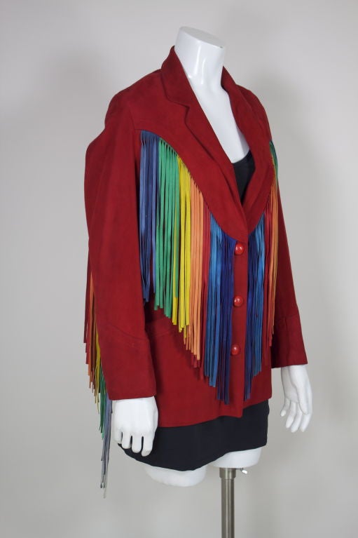 rainbow fringe jacket