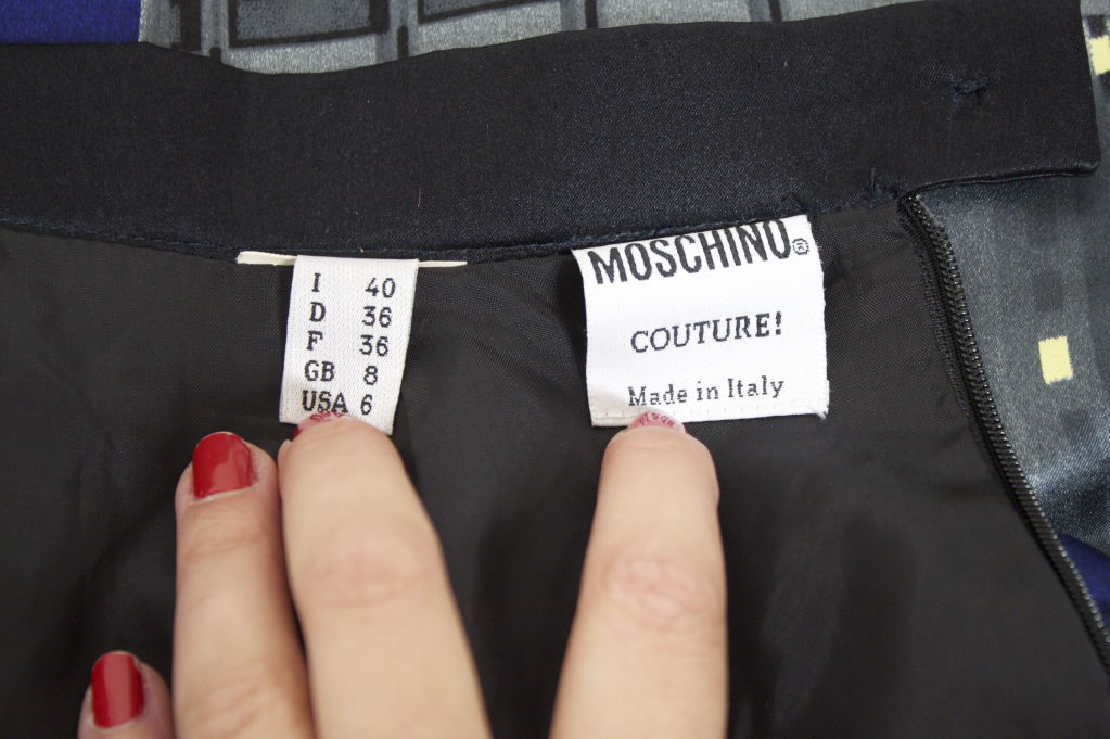 Moschino Couture Silk Skyline Skirt 7